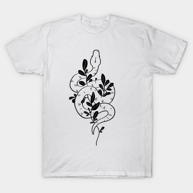 Leafy snake T-Shirt by Ellen Wilberg